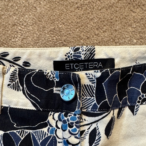 Etcetera Navy and Cream Floral Trousers - Picture 5 of 7